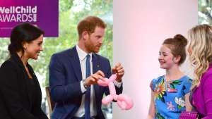 الأمير هاري وزوجته الدوقة ميغان يحضران حفل توزيع الجوائز لجمعية رعاية الأطفال الخيرية في فندق رويال لانكستر في 4 سبتمبر/أيلول في لندن ،